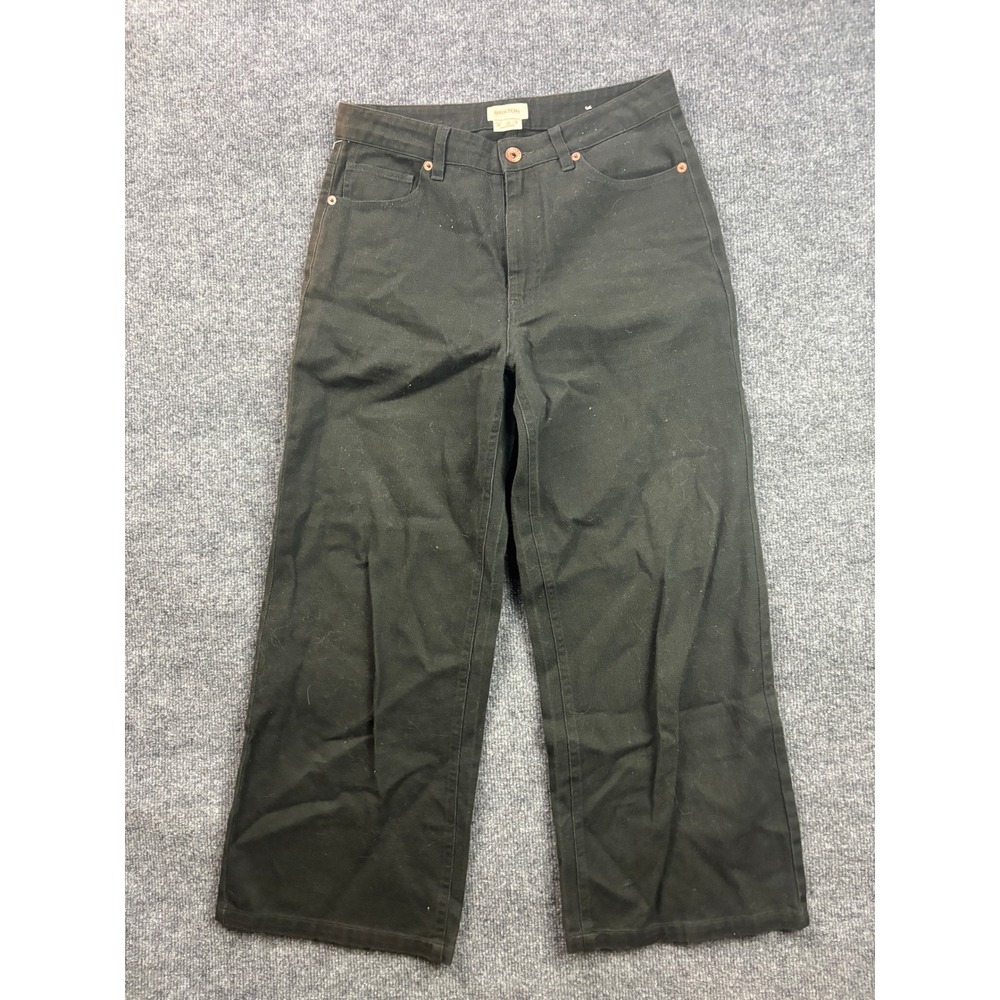 Brixton Wide Leg Pants Womens Size 26 Green High Rise Cropped Denim Trousers